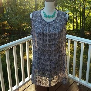 CAbi Women's Semi-Sheer Sleeveless Blouse SZ: M